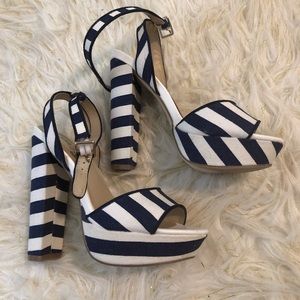 JustFab Striped Heels